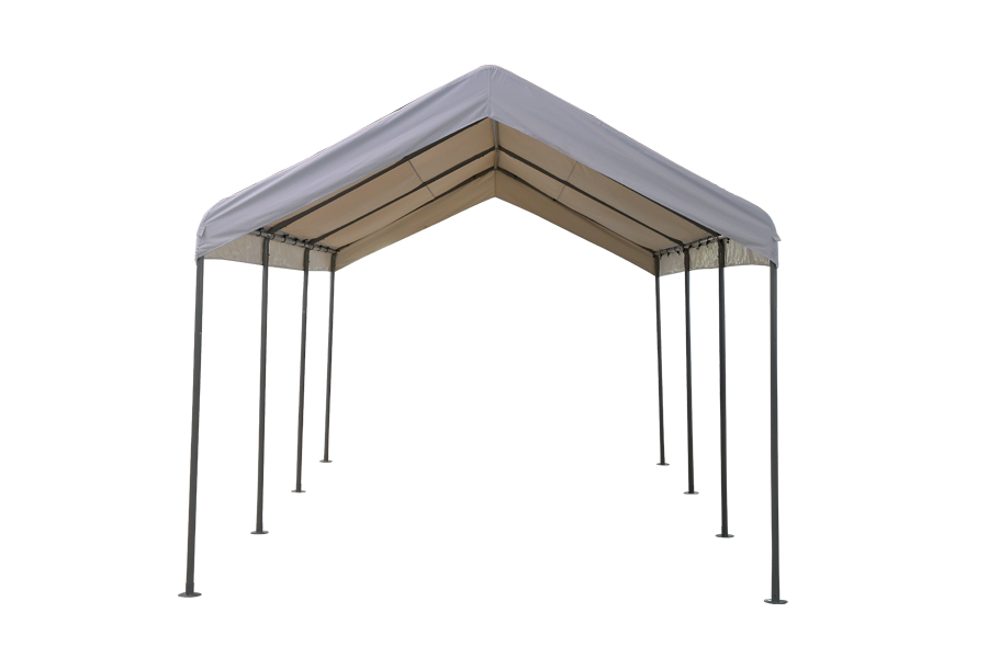 HYTIFE CANYON Carport de servicio pesado de 10x20 pies con 8 patas, garaje portátil automático, tienda de campaña para botes y toldo para auto de puesto de mercado para fiestas y bodas, gris