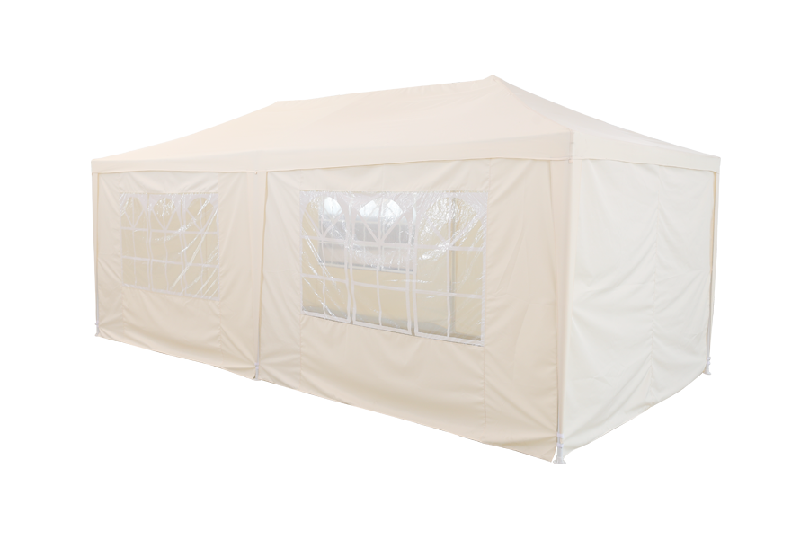 Carpa grande para fiestas con toldo de 10' x 20' con 4 paredes laterales de ventana extraíbles, bodas, eventos al aire libre de picnic, color blanco