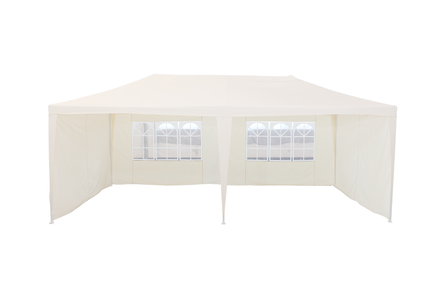 Carpa grande para fiestas con toldo de 10' x 20' con 4 paredes laterales de ventana extraíbles, bodas, eventos al aire libre de picnic, color blanco